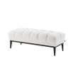 white sumptuous bench with black tapered legs 