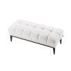 white sumptuous bench with black tapered legs 