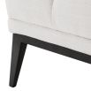 white sumptuous bench with black tapered legs 