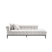 white lounge sofa with contrasting black legs 