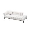 white lounge sofa with contrasting black legs 