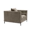 Luxurious Eichholtz grey beige velvet armchair with black legs