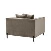 Luxurious Eichholtz grey beige velvet armchair with black legs