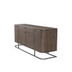 A luxurious dark oak and bronze dresser sideboard