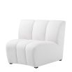 white modular sofa with black legs