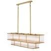 rectangular two-tier chandelier with antique brass finish 