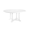 large round outdoor dining table in white finish