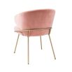 pink velvet dining chair with brushed brass frame 