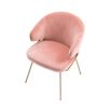 pink velvet dining chair with brushed brass frame 