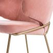 pink velvet dining chair with brushed brass frame 