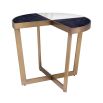 stylish brushed brass side table with a black and white marble tabletop