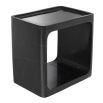 Eichholtz contemporary honed black marble side table with a cut out design