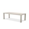 A stylish sand-coloured aluminium dining table