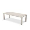 A stylish sand-coloured aluminium dining table