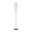 Retro chic antique brass floor lamp with glass globe design by Eichholtz