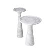 A luxurious high white marble side table