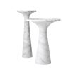 A luxurious high white marble side table