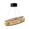 round, modern luxe chandelier with crystal glass and a matte, black finish 