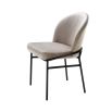 contemporary greige dining chair with black legs