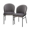 contemporary grey dining chair with black legs