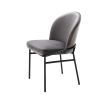 contemporary grey dining chair with black legs