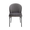 contemporary grey dining chair with black legs