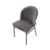 contemporary grey dining chair with black legs