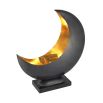Luxury Eichholtz black and polished brass half moon table lamp