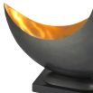 Luxury Eichholtz black and polished brass half moon table lamp