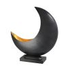 Luxury Eichholtz black and polished brass half moon table lamp