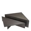 Mocha brown oak veneer coffee table with triangle design