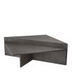 Mocha brown oak veneer coffee table with triangle design