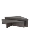 Mocha brown oak veneer coffee table with triangle design