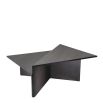 Mocha brown oak veneer coffee table with triangle design