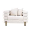 Luxurious modern armchair with brushed brass legs