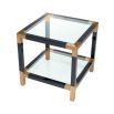 stylish modern Bauhaus side table with brushed brass accents 