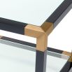 stylish modern Bauhaus side table with brushed brass accents 