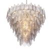 Glamorous light brushed brass finish chandelier with decorative smoke glass design