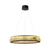 modern luxe chandelier with crystal glass and a matte, black finish