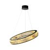 modern luxe chandelier with crystal glass and a matte, black finish