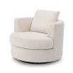 A fabulous swivel armchair with cream, boucle upholstery 