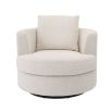 A fabulous swivel armchair with cream, boucle upholstery 