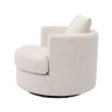 A fabulous swivel armchair with cream, boucle upholstery 