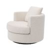 A fabulous swivel armchair with cream, boucle upholstery 