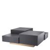 Charcoal grey oak, square three-dimensional coffee table