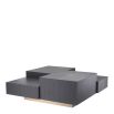 Charcoal grey oak, square three-dimensional coffee table