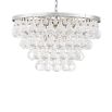 Luxurious nickel finish chandelier with 4 tier glass droplets
