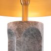 Luxury Eichholtz grey marble table lamp with brass dome lampshade