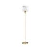 Light brass floor lamp with round alabaster lampshade