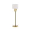 Light brass finish table lamp with round eucalyptus lampshade